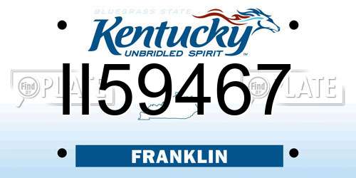 II59467 Kentucky License Plate
