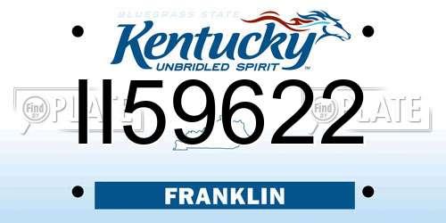 II59622 Kentucky License Plate