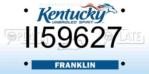 II59627 Kentucky License Plate