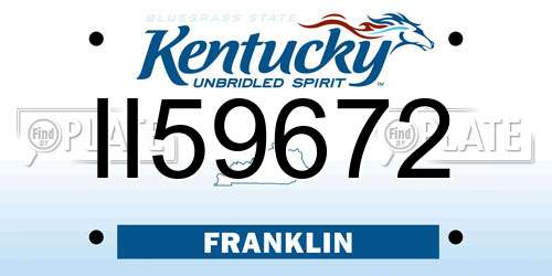 II59672 Kentucky License Plate