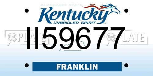 II59677 Kentucky License Plate