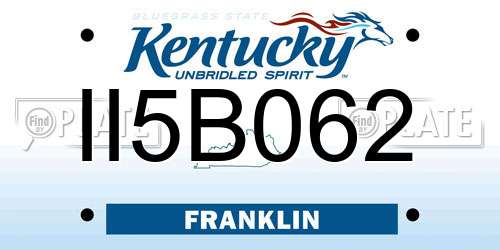 II5B062 Kentucky License Plate