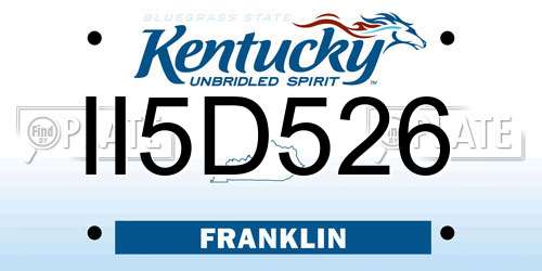 II5D526 Kentucky License Plate