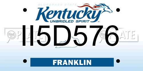 II5D576 Kentucky License Plate