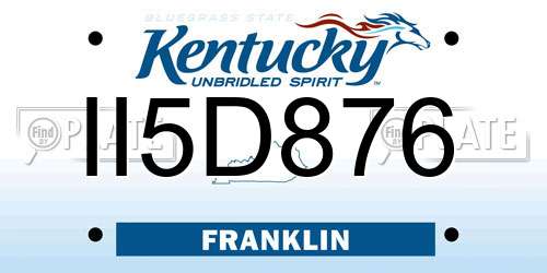 II5D876 Kentucky License Plate