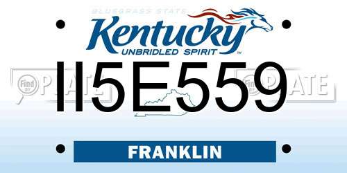 II5E559 Kentucky License Plate
