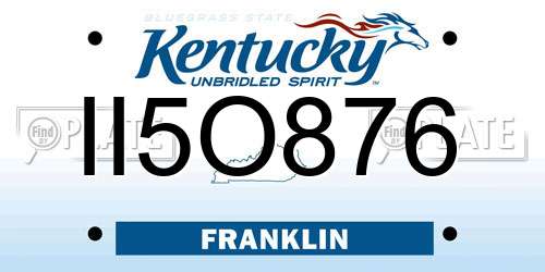 II5O876 Kentucky License Plate