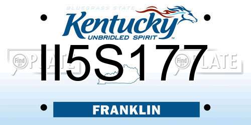 II5S177 Kentucky License Plate