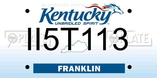 II5T113 Kentucky License Plate