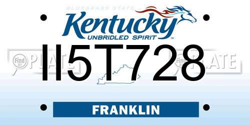 II5T728 Kentucky License Plate