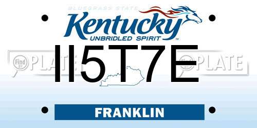 II5T7E Kentucky License Plate
