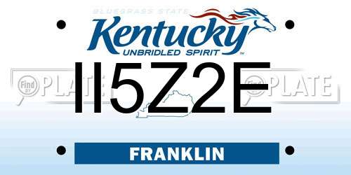 II5Z2E Kentucky License Plate