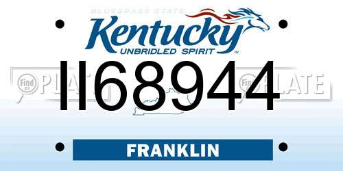 II68944 Kentucky License Plate
