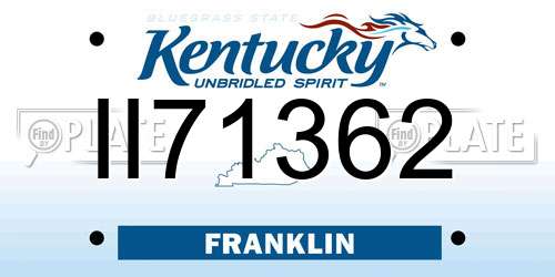 II71362 Kentucky License Plate
