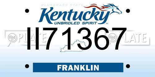 II71367 Kentucky License Plate