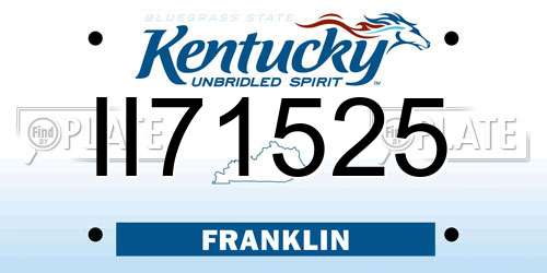 II71525 Kentucky License Plate