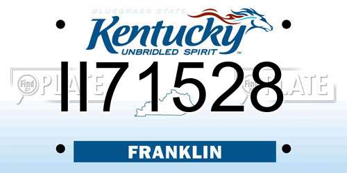 II71528 Kentucky License Plate