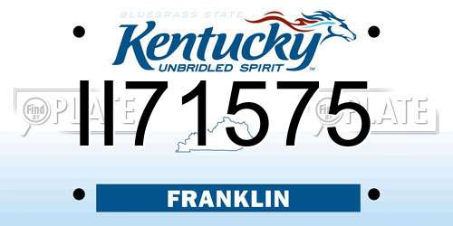 II71575 Kentucky License Plate