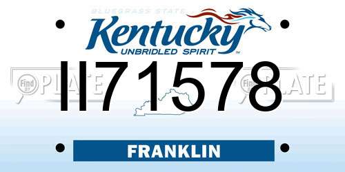 II71578 Kentucky License Plate