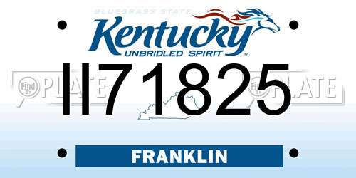 II71825 Kentucky License Plate