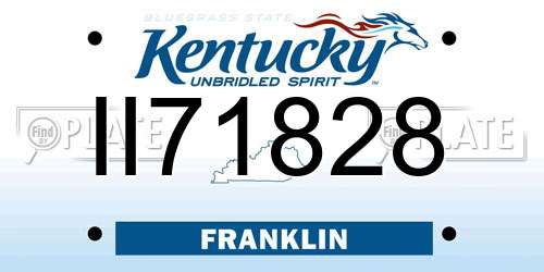 II71828 Kentucky License Plate