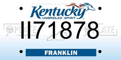 II71878 Kentucky License Plate