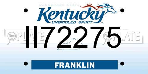 II72275 Kentucky License Plate