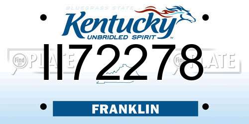 II72278 Kentucky License Plate