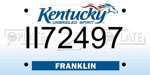II72497 Kentucky License Plate