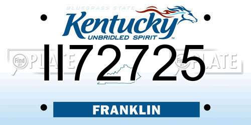 II72725 Kentucky License Plate