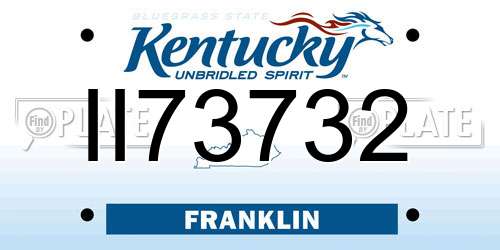 II73732 Kentucky License Plate