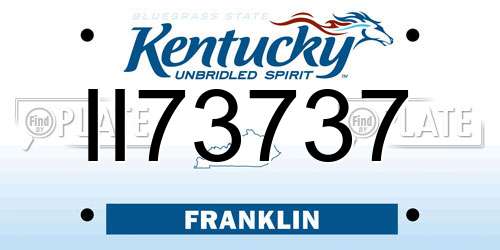 II73737 Kentucky License Plate