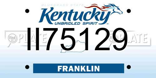 II75129 Kentucky License Plate