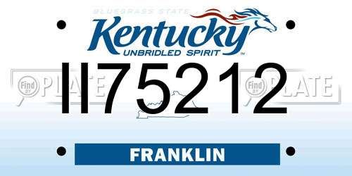 II75212 Kentucky License Plate