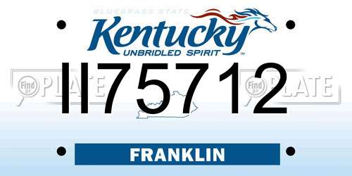 II75712 Kentucky License Plate