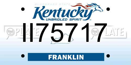 II75717 Kentucky License Plate