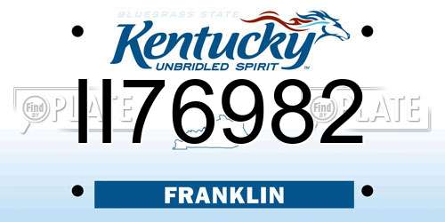 II76982 Kentucky License Plate