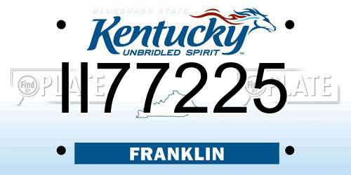 II77225 Kentucky License Plate