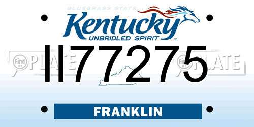 II77275 Kentucky License Plate