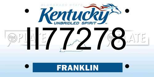 II77278 Kentucky License Plate