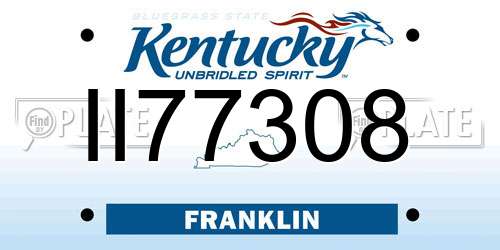 II77308 Kentucky License Plate