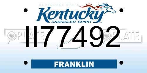 II77492 Kentucky License Plate