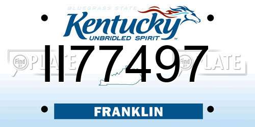 II77497 Kentucky License Plate