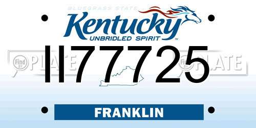 II77725 Kentucky License Plate