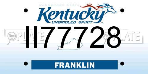 II77728 Kentucky License Plate