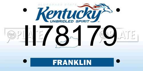 II78179 Kentucky License Plate
