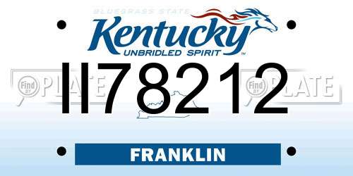 II78212 Kentucky License Plate