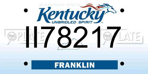 II78217 Kentucky License Plate