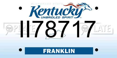 II78717 Kentucky License Plate