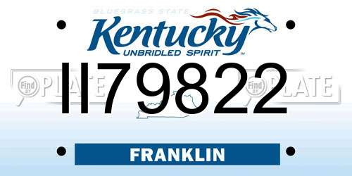 II79822 Kentucky License Plate